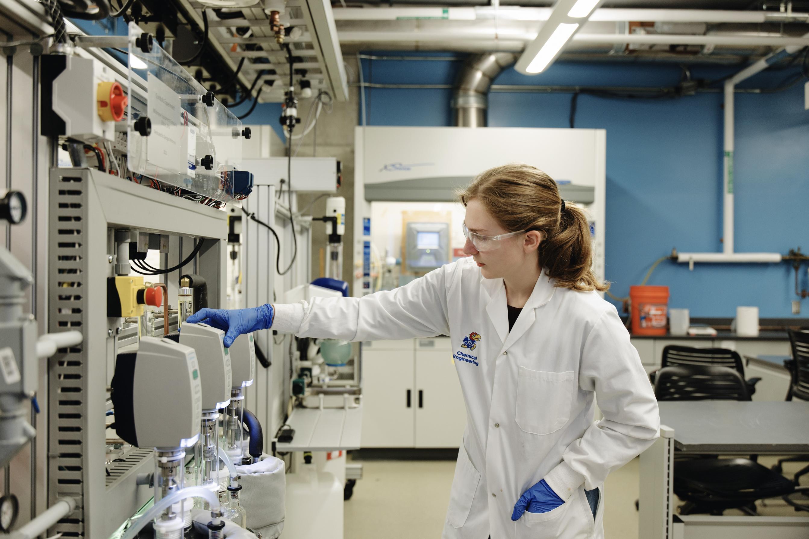 a student working with the process control system